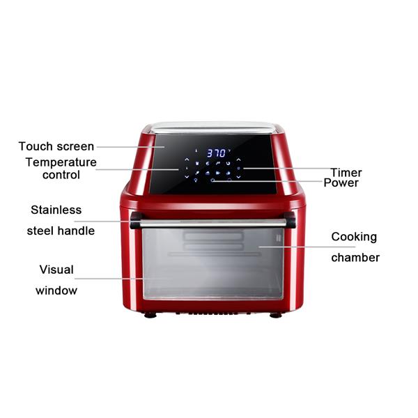 16L air fryer oven with labeled parts on a white background.