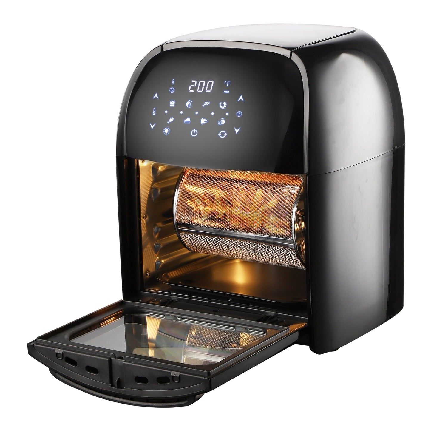 Supersonic National 3-In-1, 12 Qt Air Fryer with Rotisserie and Dehydrator, 1700W Power.