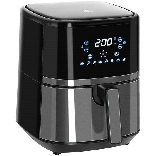 Silver/Black Multi-Function 4 in 1 Oven Air Fryer 4.7 QT with Digital Touchscreen and 8 Preset Functions

