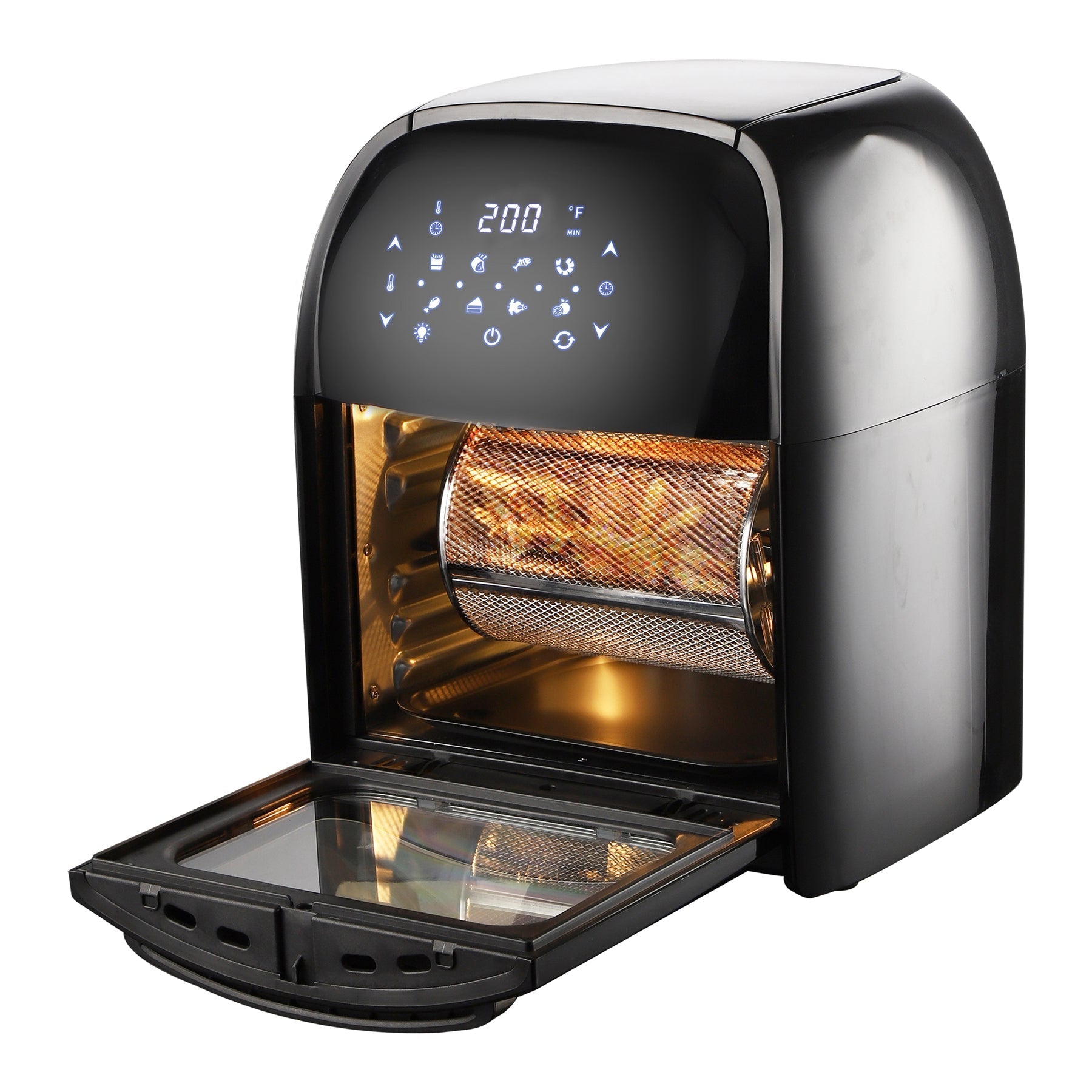 Supersonic National 3-In-1, 12 Qt Air Fryer with Rotisserie and Dehydrator, 1700W Power.


